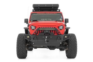 Jeep Wrangler JL Unlimited Front Winch Bumper - Rough Country - Full-Width Trail Bumper - Satin Black - 4WD - '18-'26